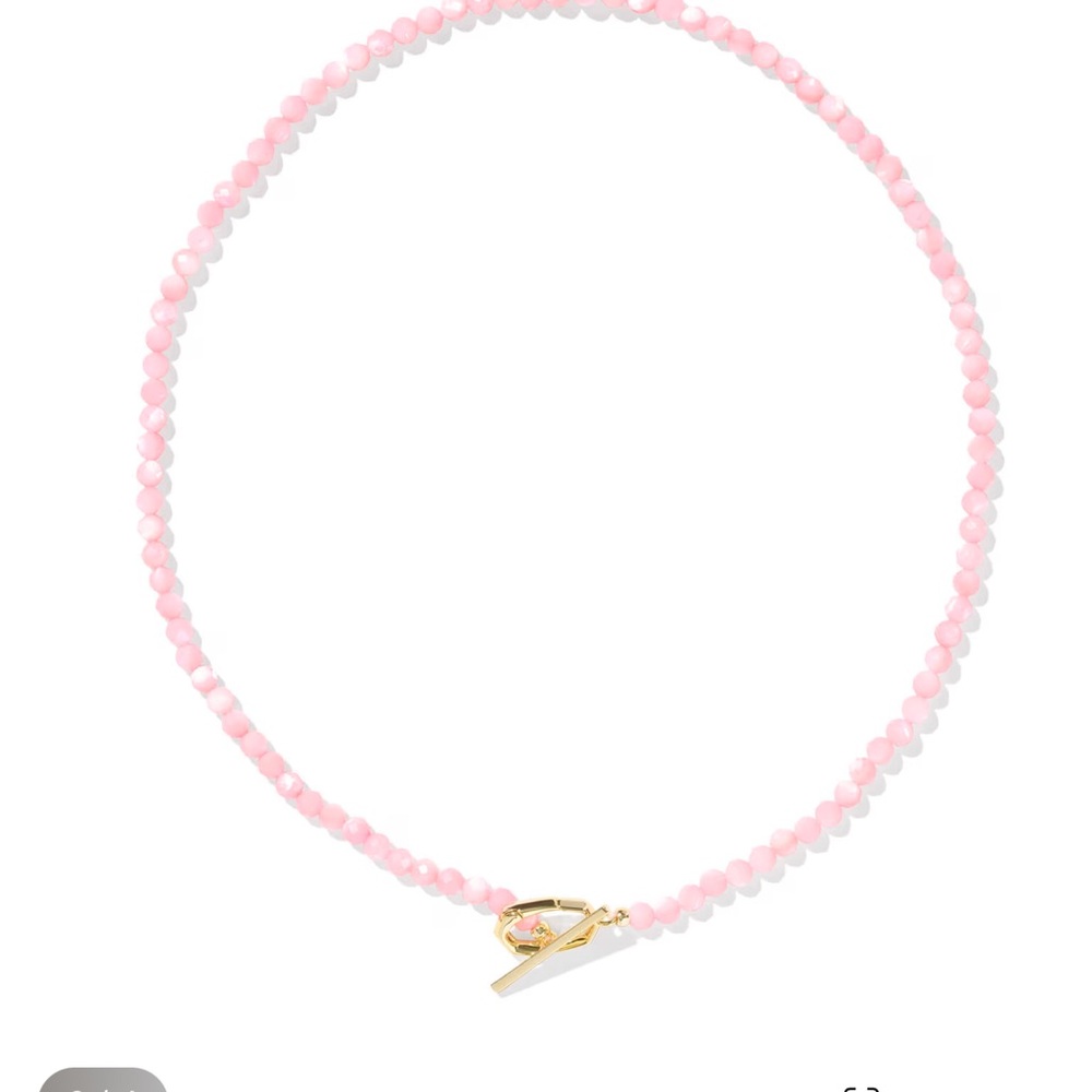 Kendra Scott Pale Pink Beaded Necklace with Gold Toggle